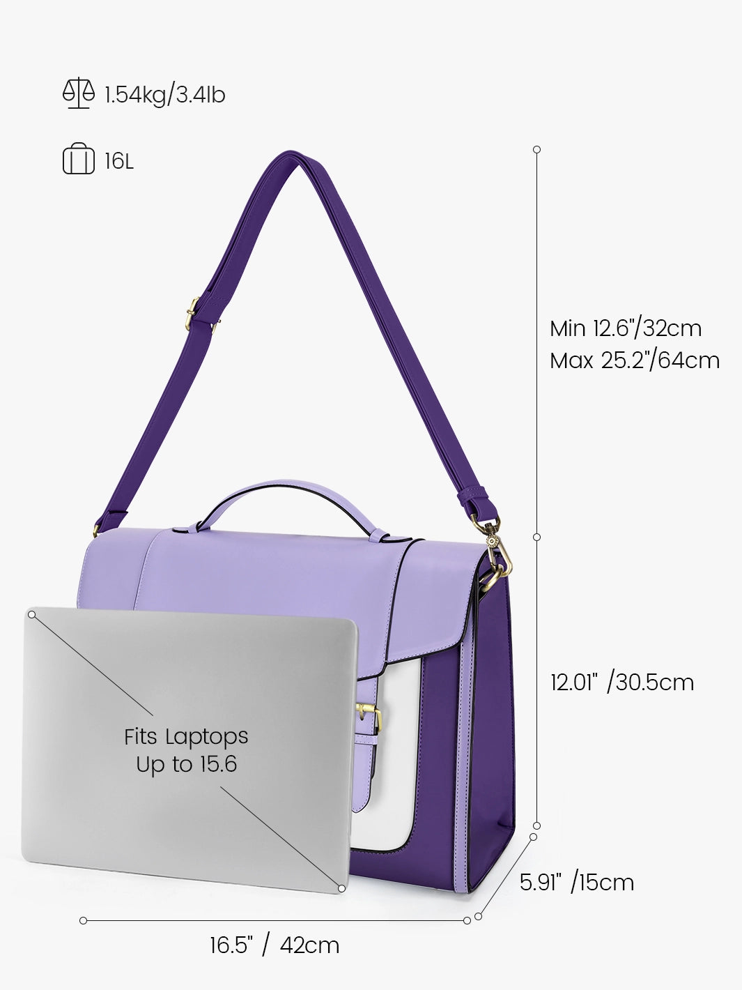 Julie Vintage Vegan Briefcase