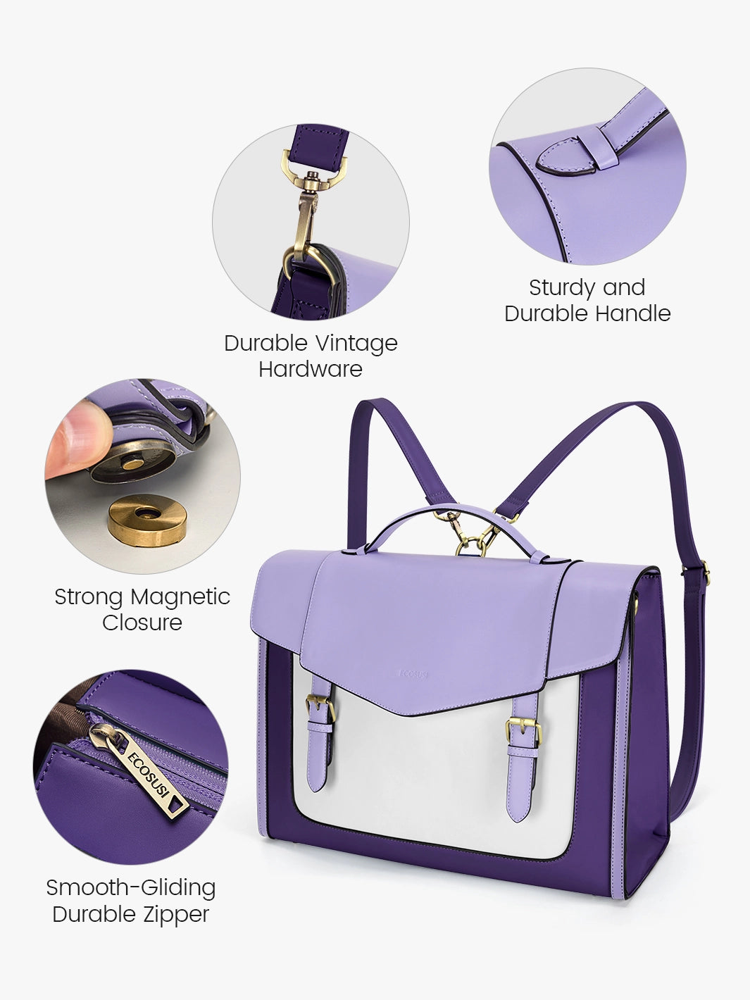 Julie Vintage Vegan Briefcase