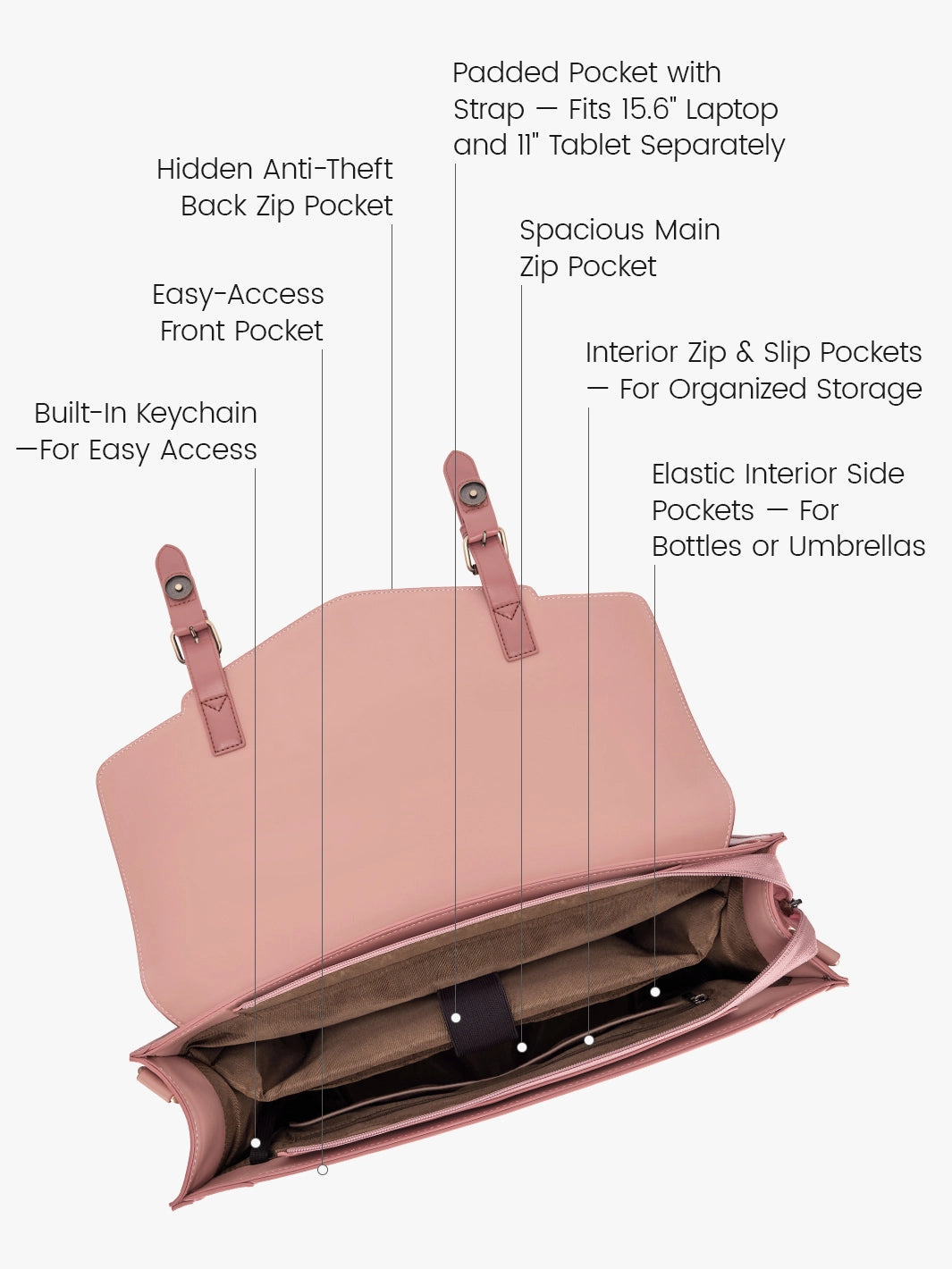 Julie Vintage Vegan Briefcase