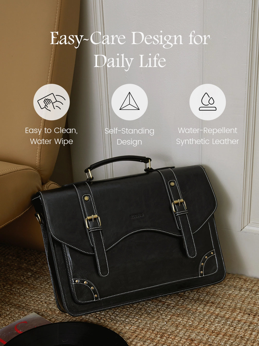 Wilder Vintage Rivet 15.6-Inch Briefcase