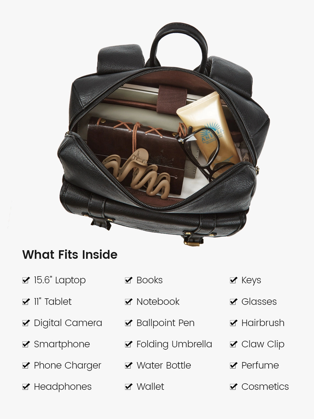 Scarlett Flip Zipper Vegan 15.6-Inch Backpack