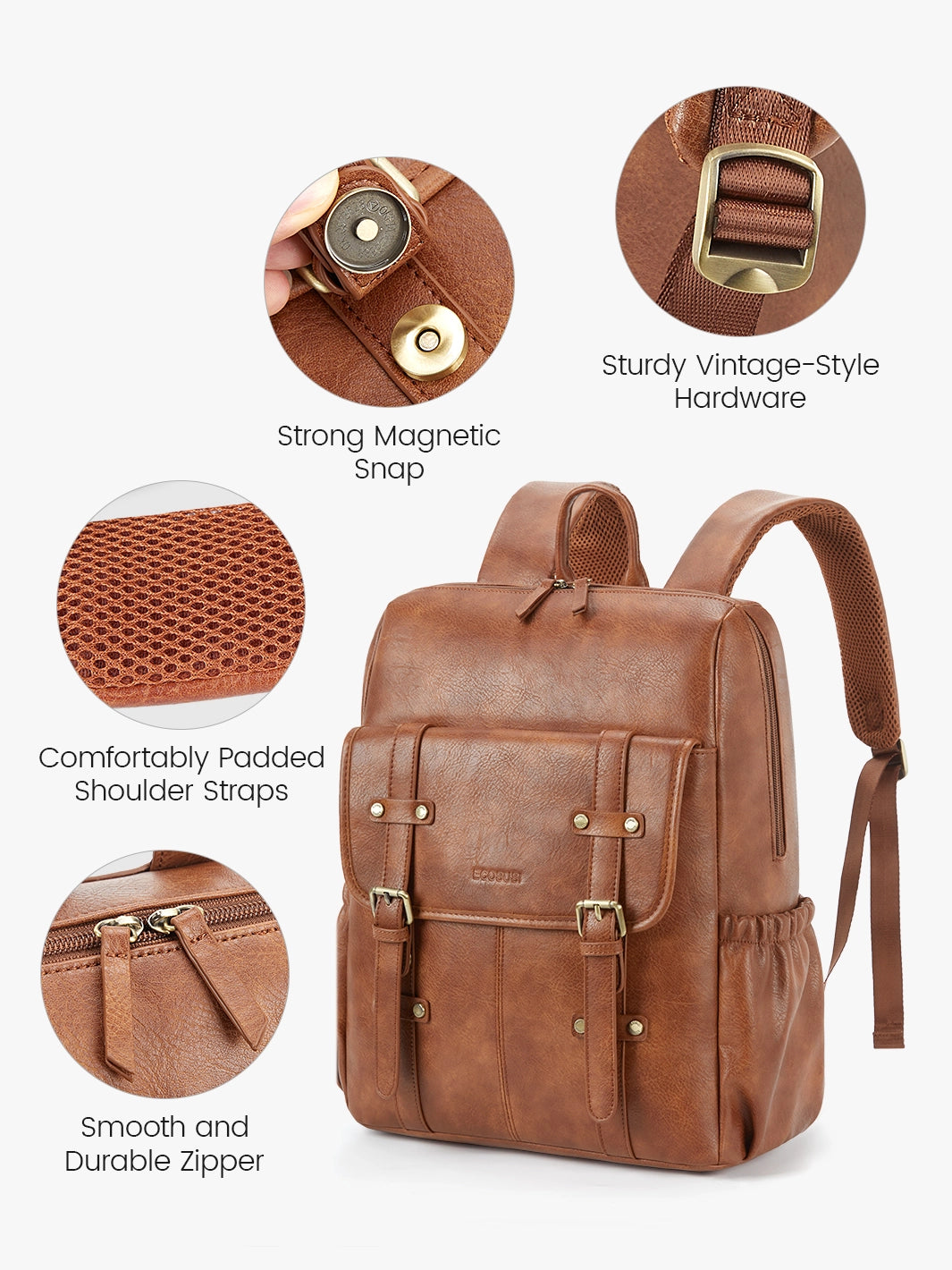 Scarlett Flip Zipper Vegan 15.6-Inch Backpack