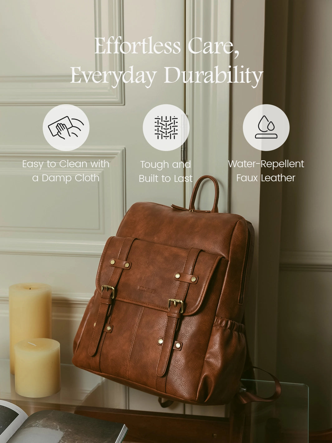 Scarlett Flip Zipper Vegan 15.6-Inch Backpack