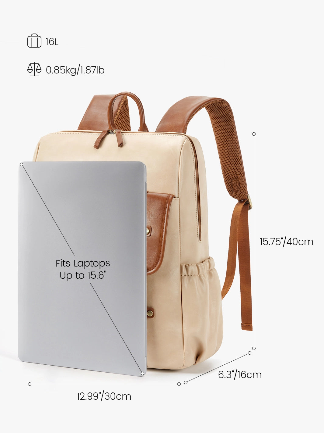 Scarlett Flip Zipper Vegan 15.6-Inch Backpack