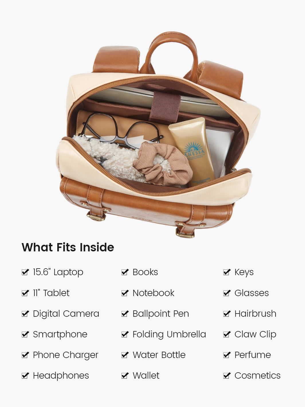 Scarlett Flip Zipper Vegan 15.6-Inch Backpack