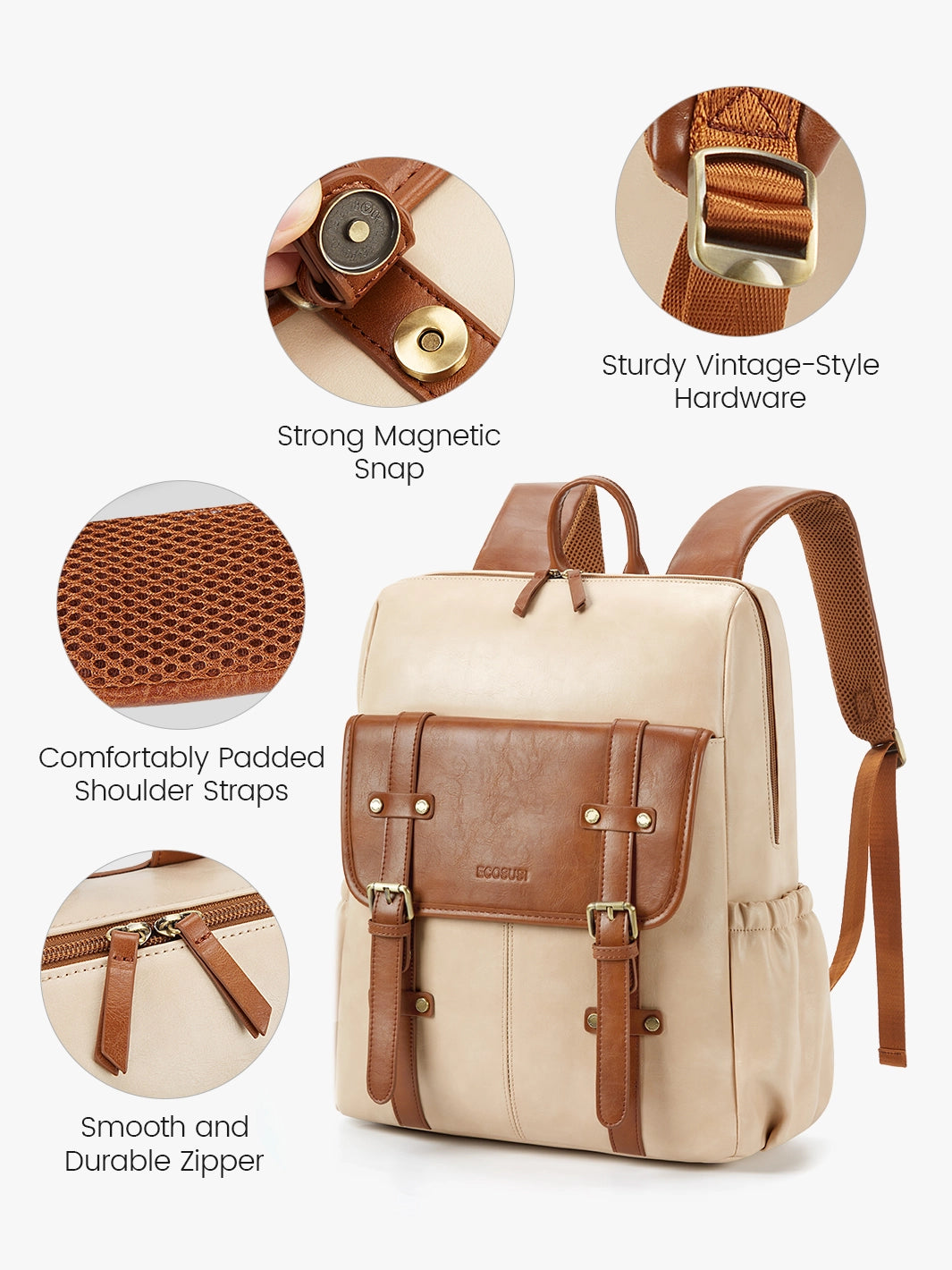 Scarlett Flip Zipper Vegan 15.6-Inch Backpack