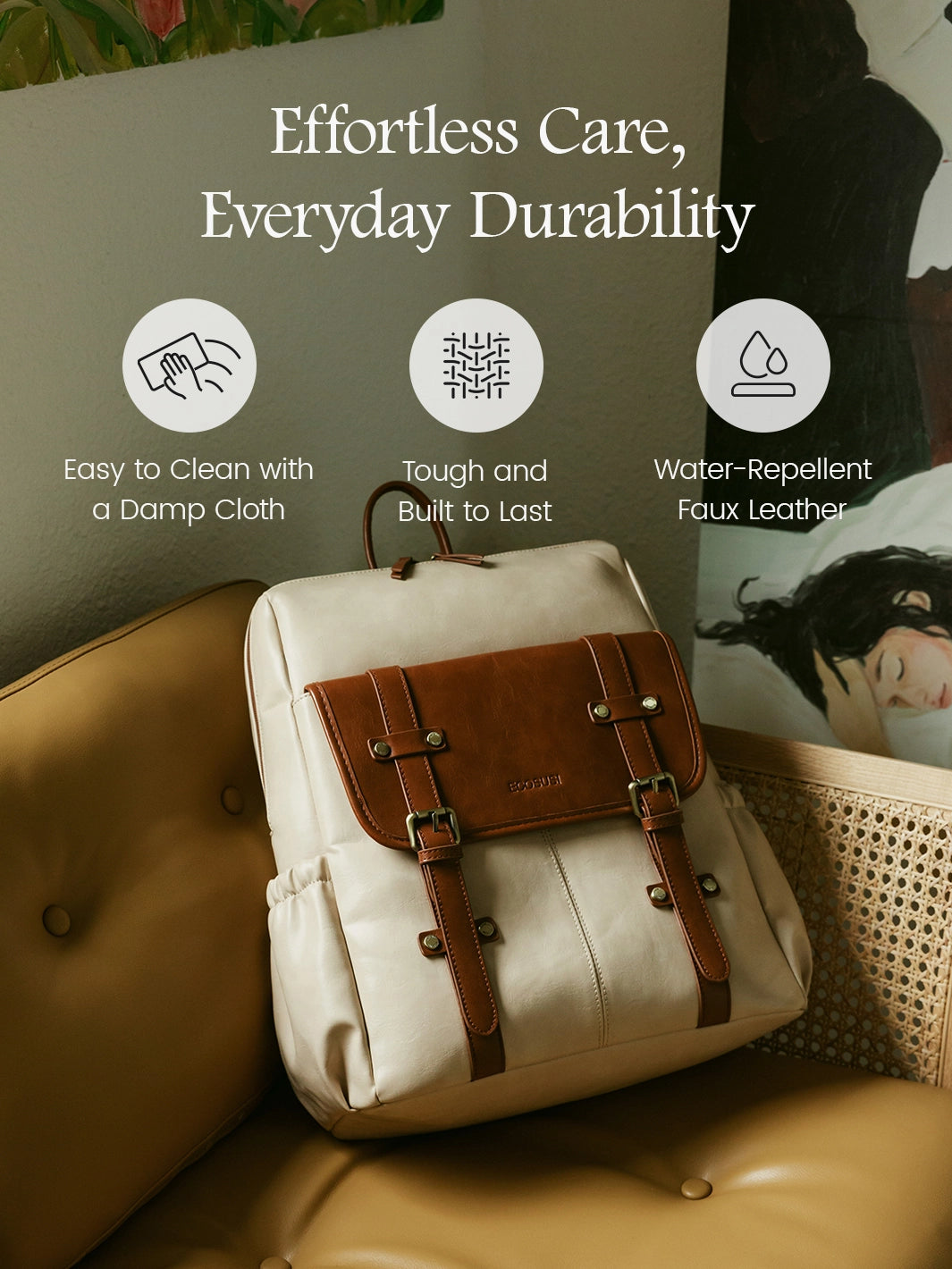 Scarlett Flip Zipper Vegan 15.6-Inch Backpack