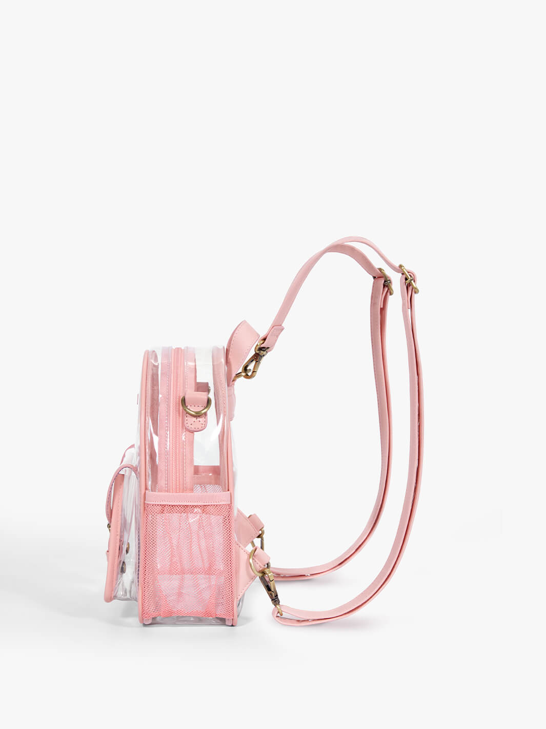 Hot Pink Clear Backpack with Embroidery Pattern - ECOSUSI Backpack