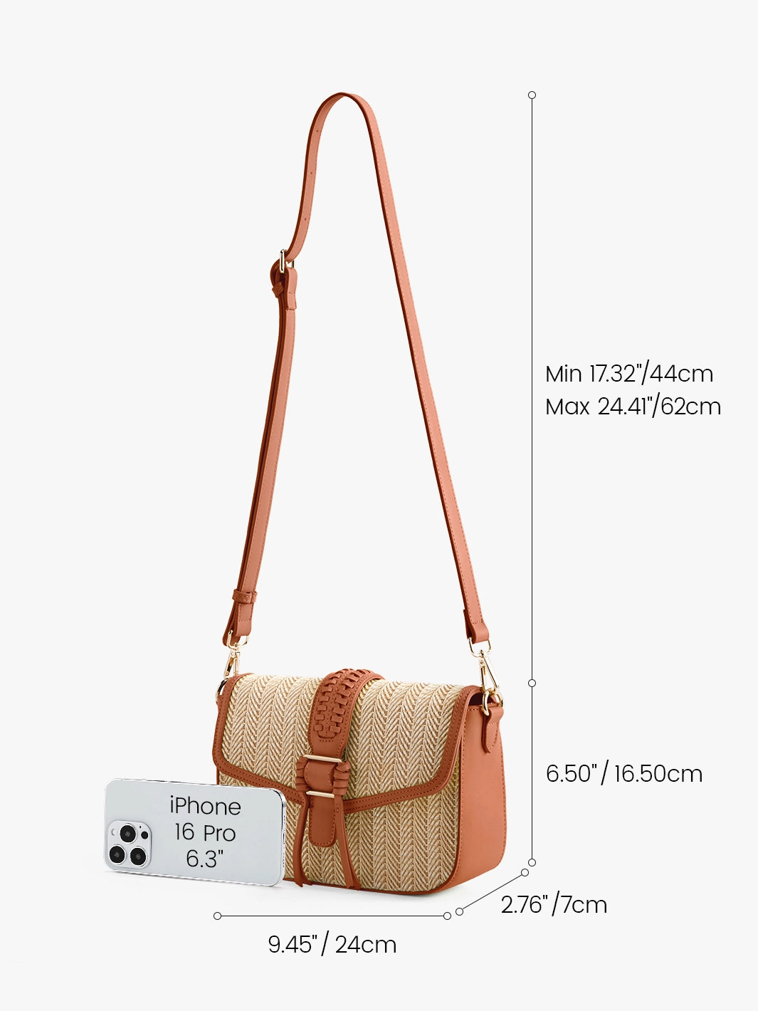 Marina Raffia Straw Crossbody Bag