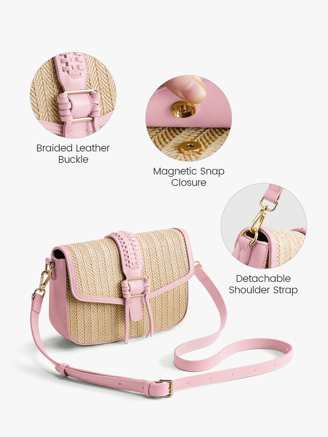 Marina Raffia Straw Crossbody Bag