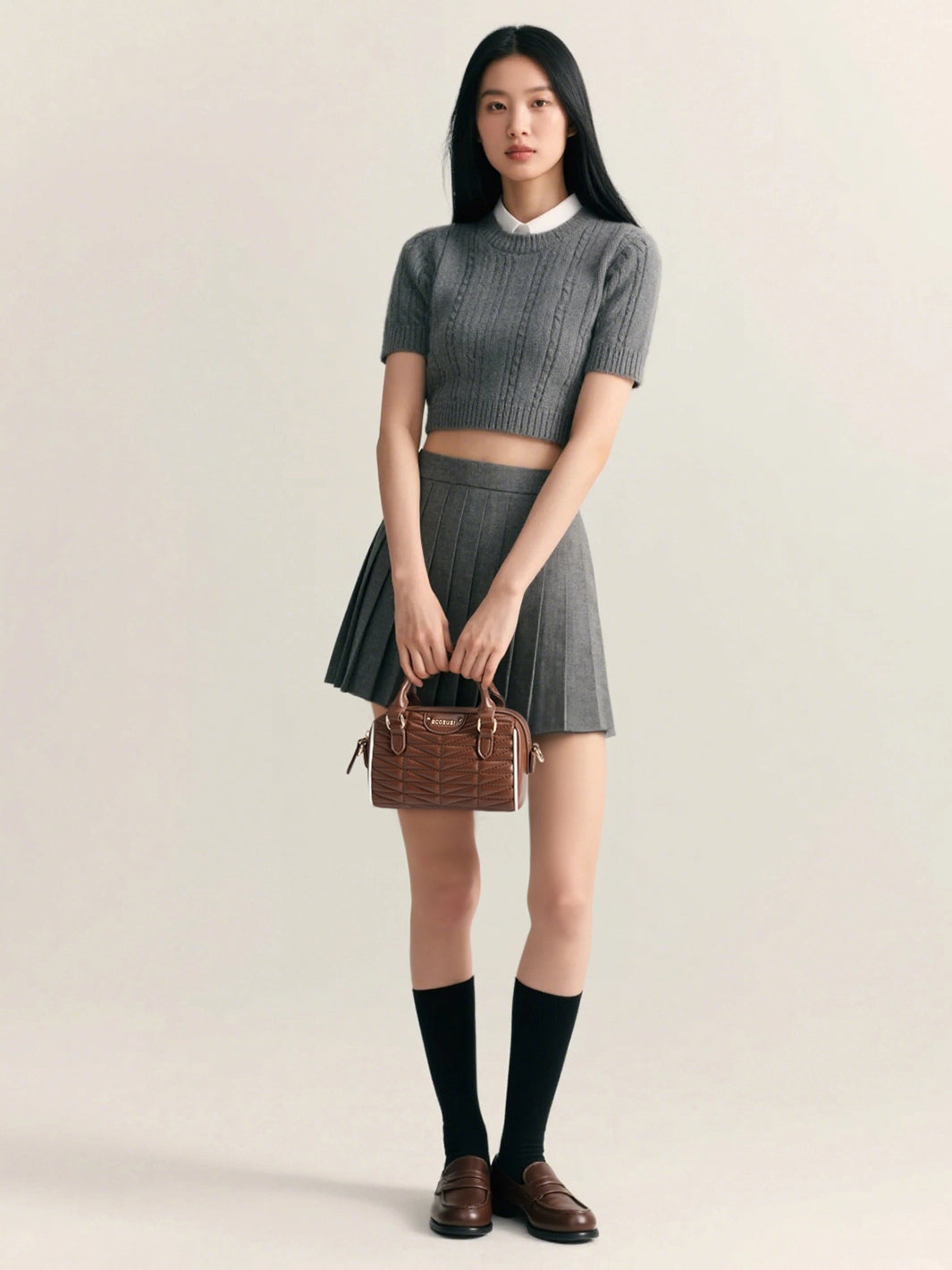 Elise Quilted Mini Boston Bag