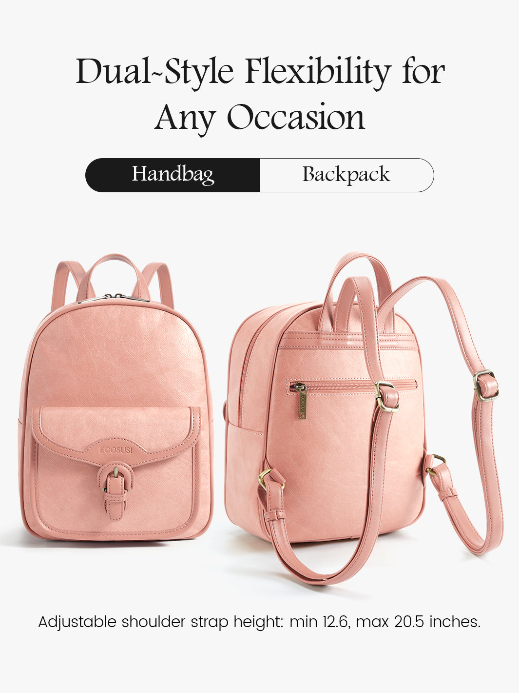 Eco-Friendly Washable Paper Backpack - Perfect for School, Work, and Everyday Use-Pink