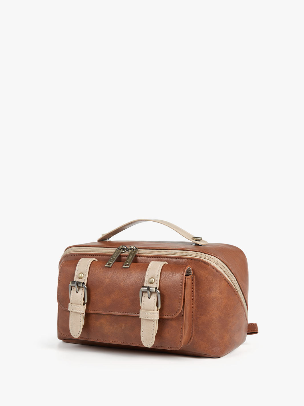 Elena travel makeup bag-brown