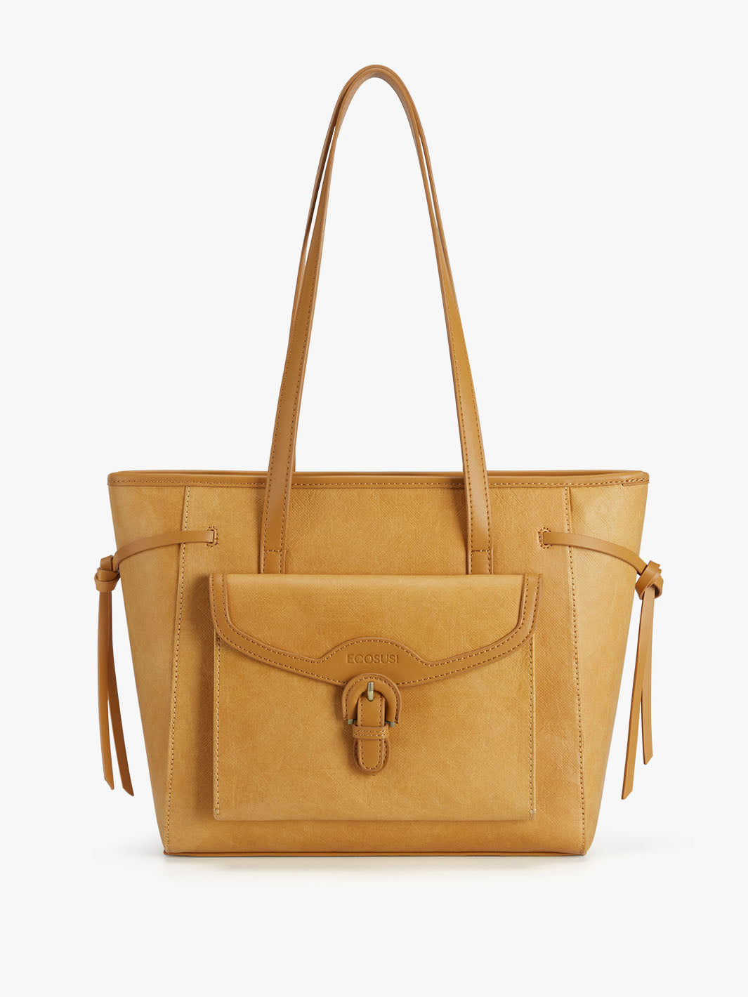 Evelina Washable Paper Classic Tote - Eco-Friendly Reusable Grocery Bag-Amber Orange