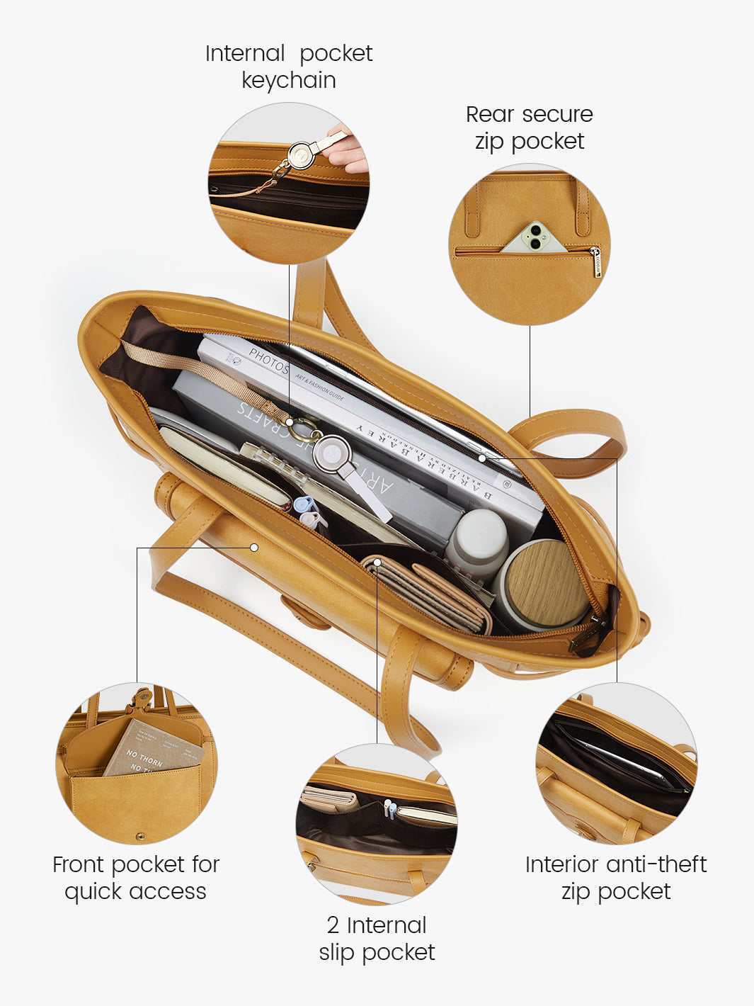 Lightweight Washable Paper Tote - Evelina’s Classic Collection for Beach & Travel-Amber Orange