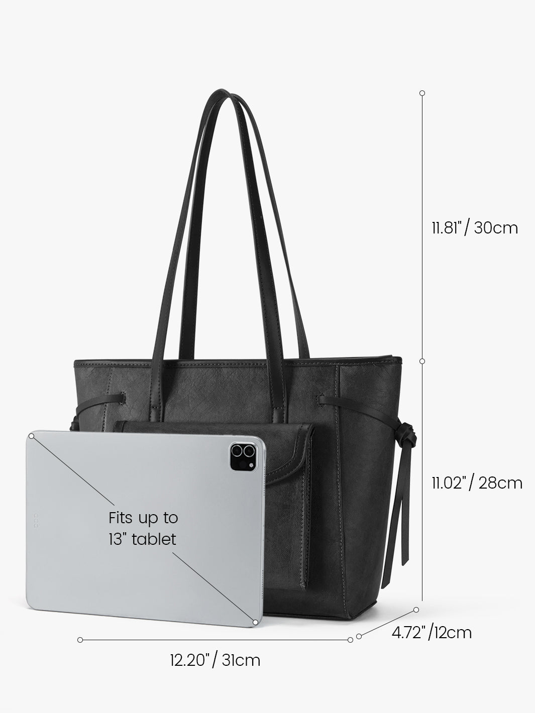 Sustainable Washable Paper Tote - Evelina’s Classic Design for Eco Tote Bag Lovers-Black