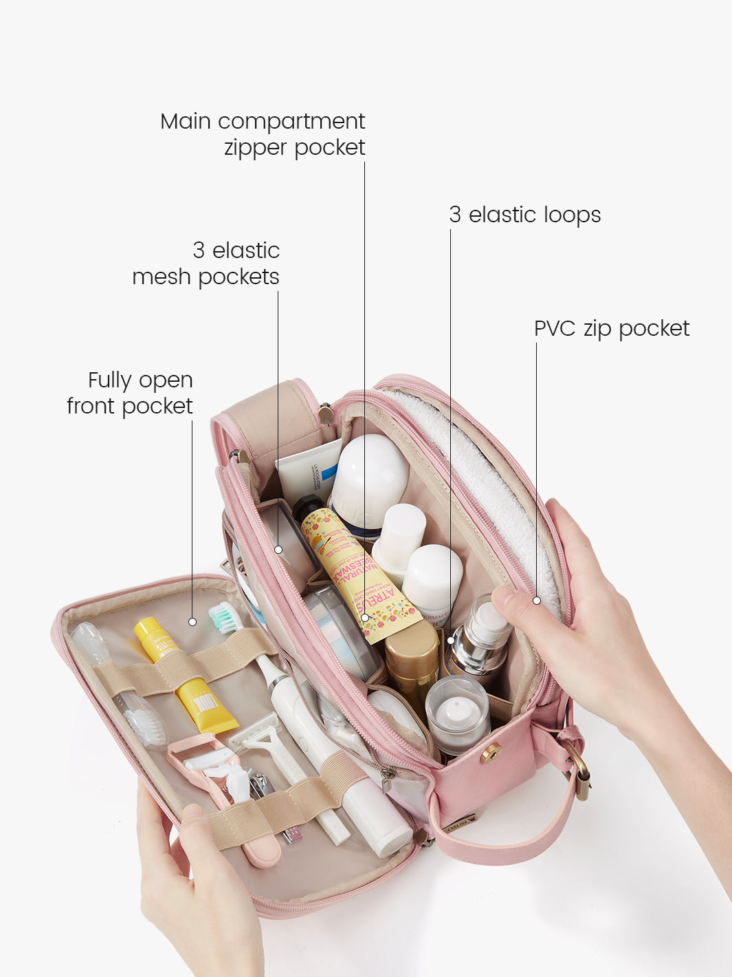 Travel Toiletry Organizer pink