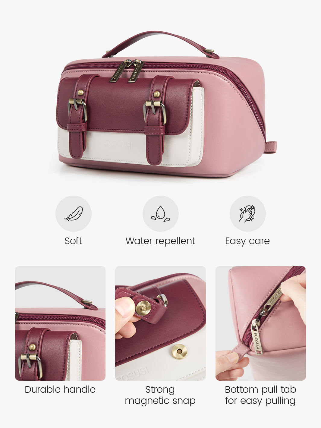 makeup travel bag pink