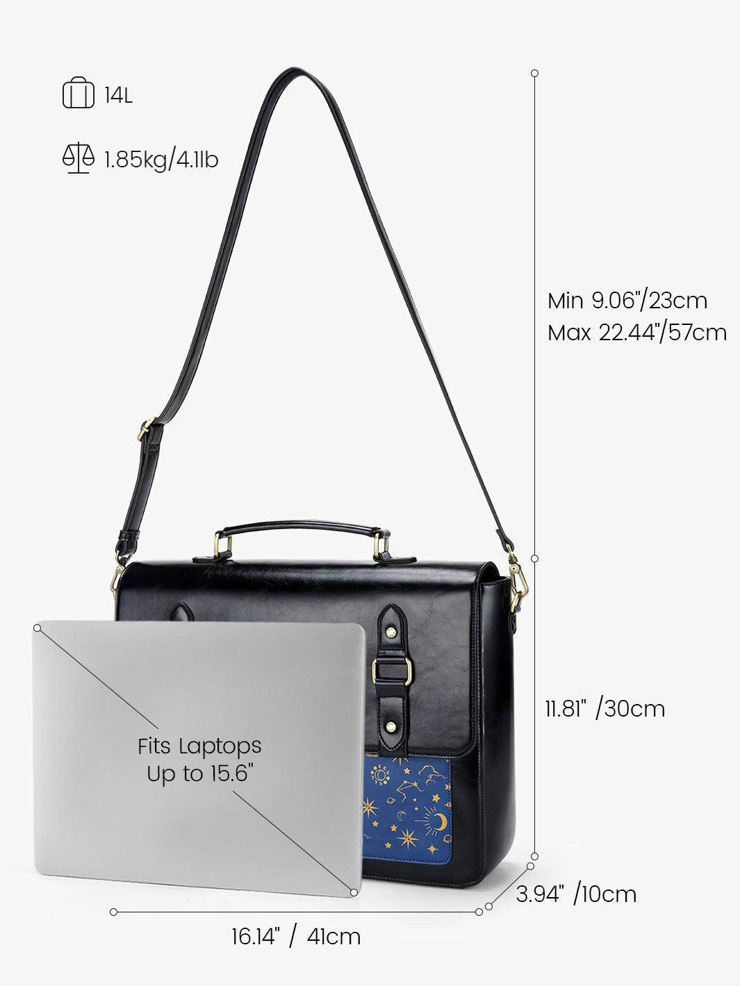 Starrynight Vintage 15.6-Inch Briefcase