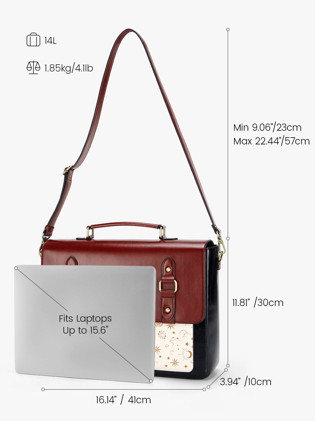 Starrynight Vintage 15.6-Inch Briefcase