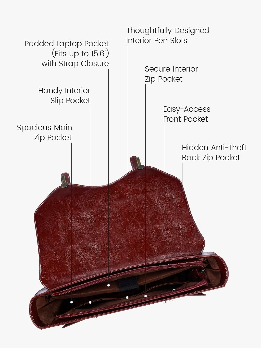 Wilder Vintage Rivet 15.6-Inch Briefcase