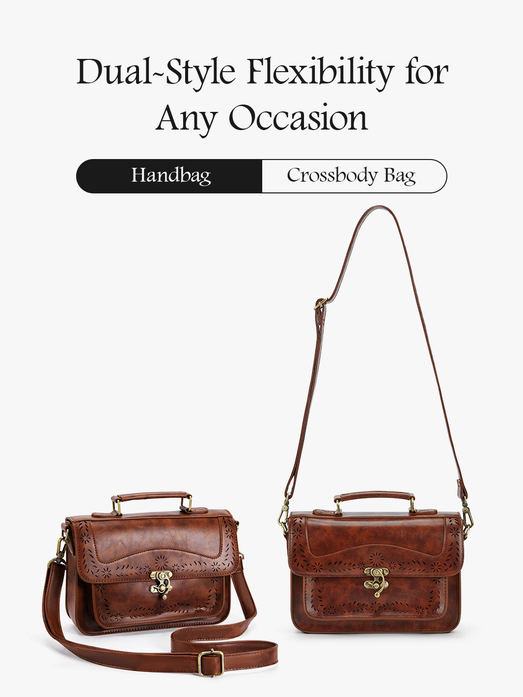 Women's Perforated Messenger Bag