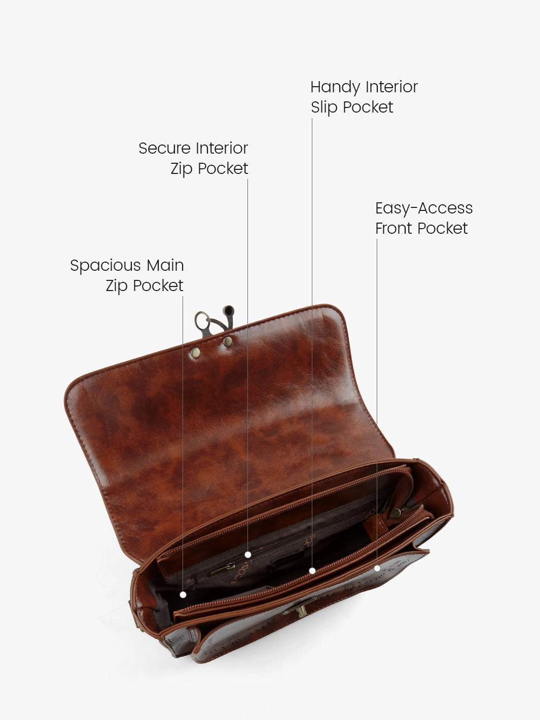 Women's Perforated Messenger Bag