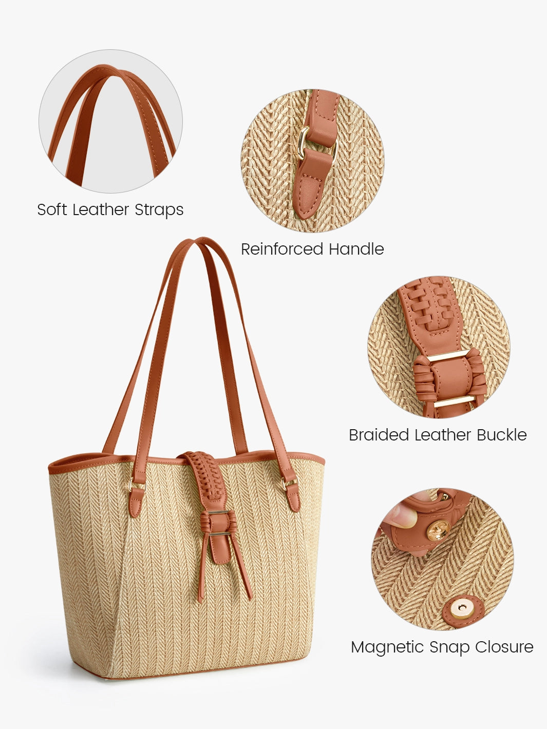 Marina Raffia Straw Tote Bag
