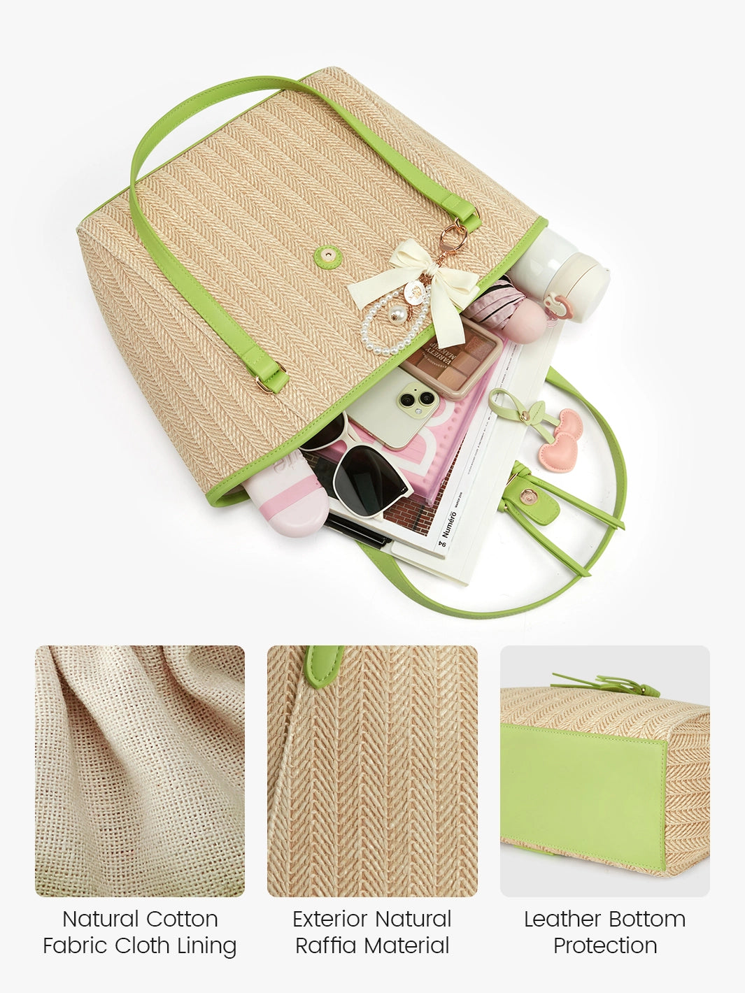 Marina Raffia Straw Tote Bag