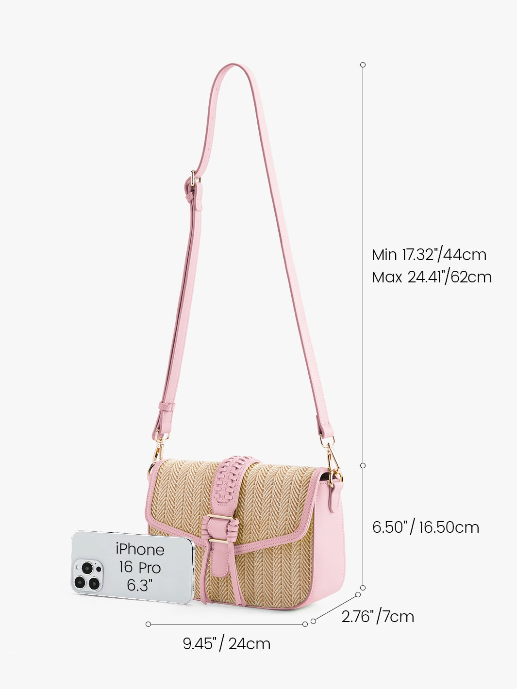Marina Raffia Straw Crossbody Bag