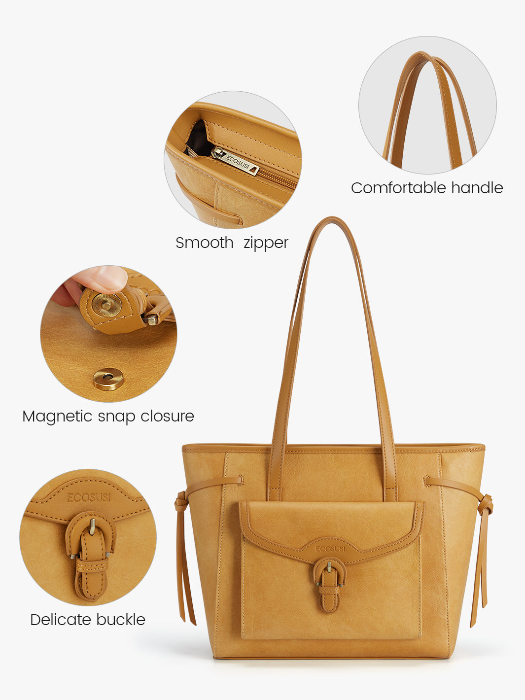 Eco-Conscious Evelina Tote - Ideal for Groceries, Work, and Everyday Use-Amber Orange