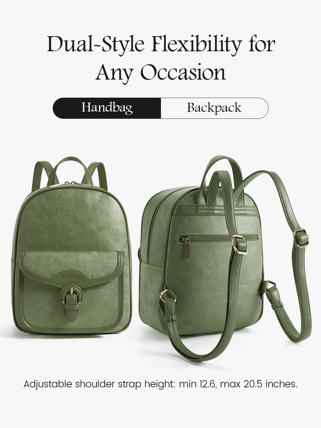 Eco-Friendly Washable Paper Backpack - Perfect for School, Work, and Everyday Use-Olive Green